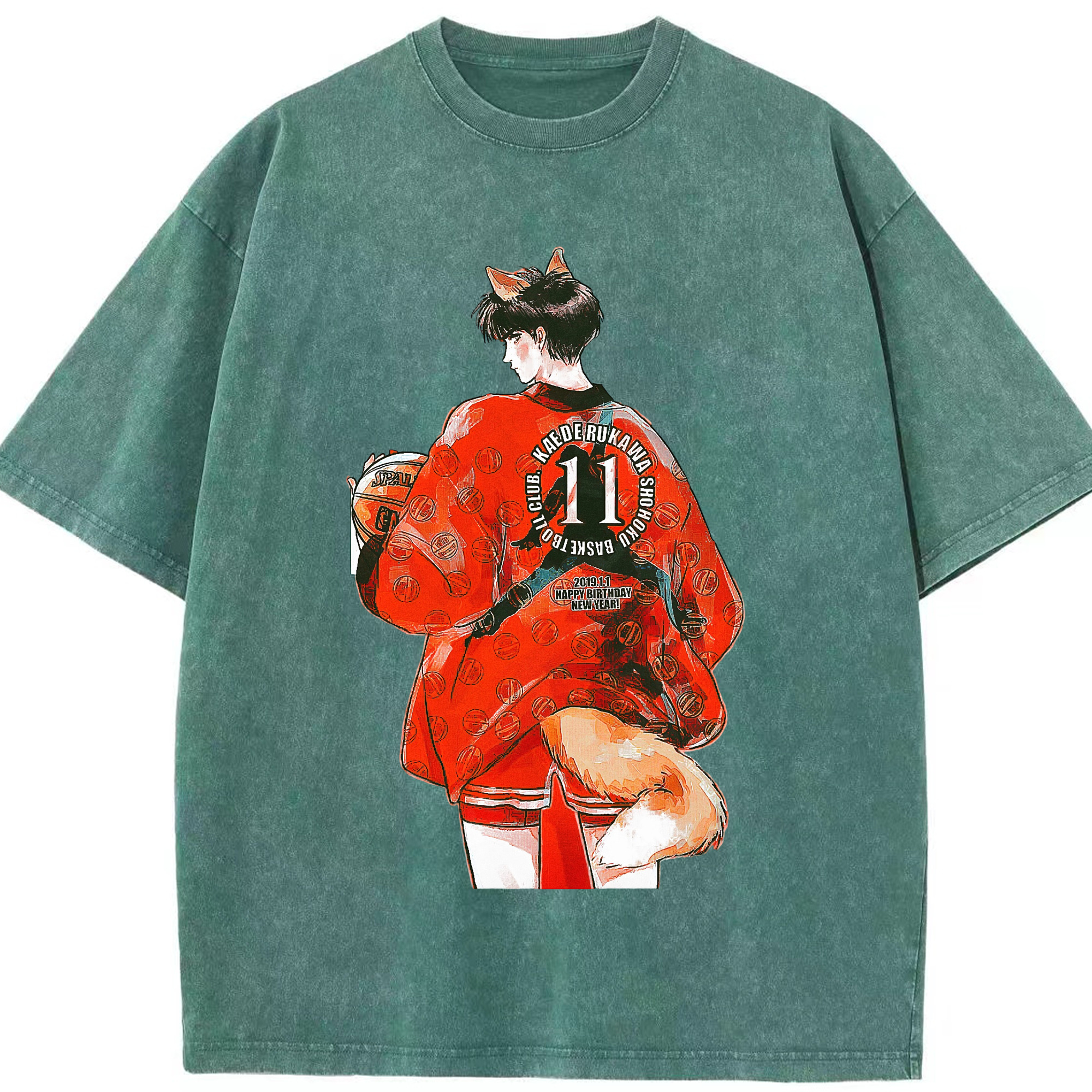 （画像用） SLAM DUNK／スラムダンク 綿100% ヴィンテージ風 半袖Tシャツ（フロントプリント）